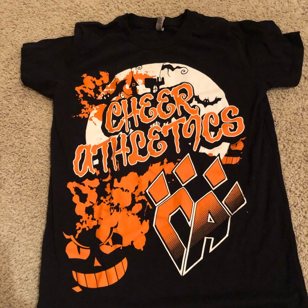 black and orange cheer athletics shirt halloween